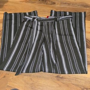 Green Striped Dress Pants Long and Lightweight Material